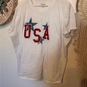 Torrid White Relaxed Fit Tee